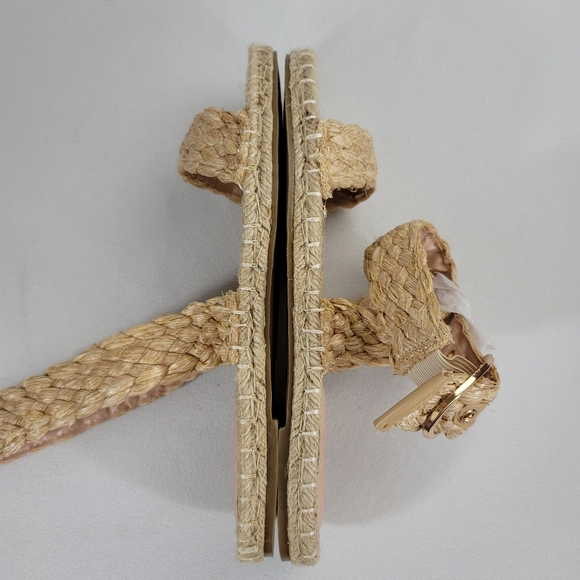 Lulus UTELLA Natural Espadrille Ankle Strap Flat Sandal Sz 9 - Picture 10 of 15